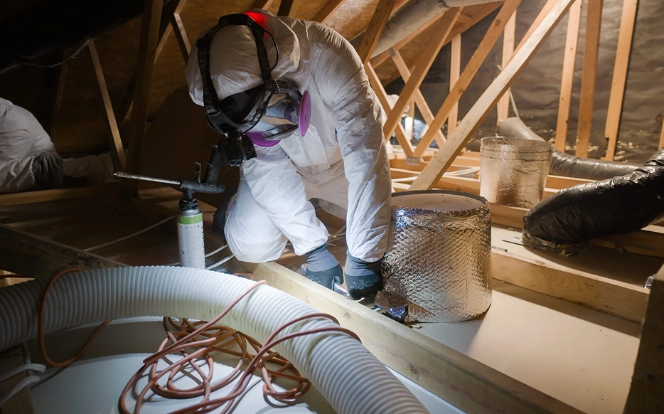 Roofer working